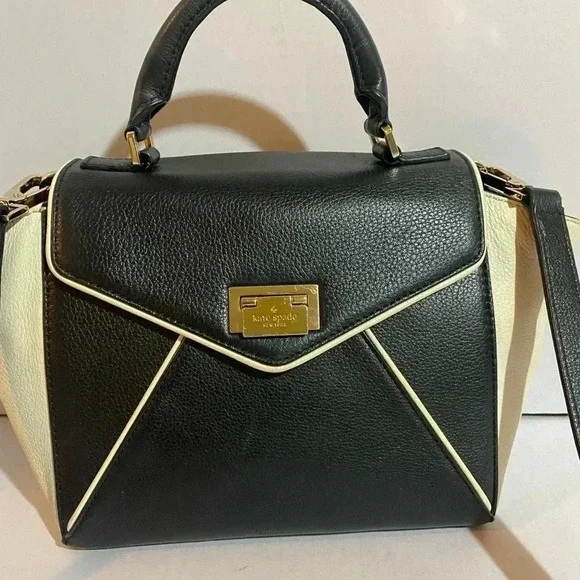 Kate spade black beige black satchel handbag